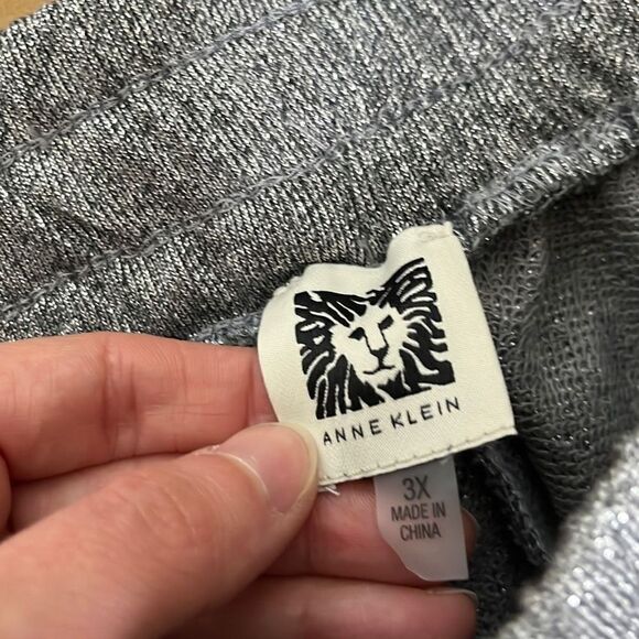Anne Klein Womens Jogger Pants Elastic Waist Mid Rise Silver Size 3X NWT - Picture 6 of 14
